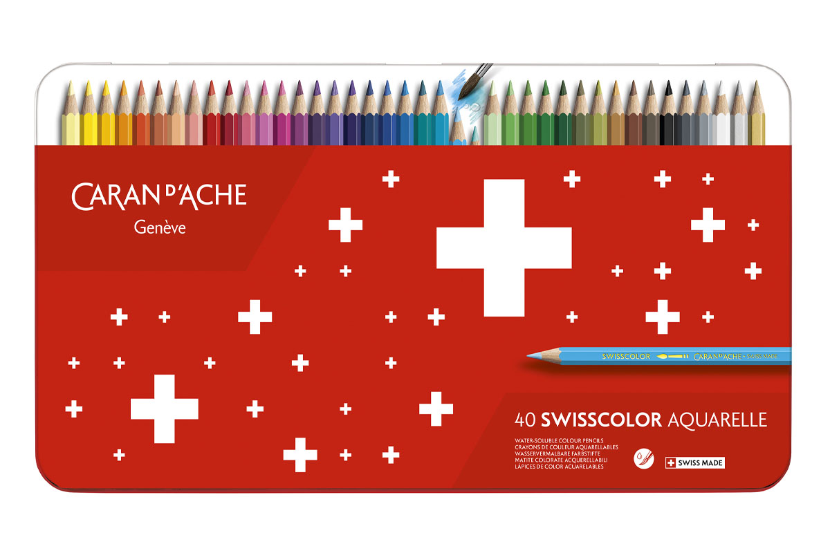 Caran d'Ache Swisscolor Kleurpotloden Aquarelle Blik van 40 